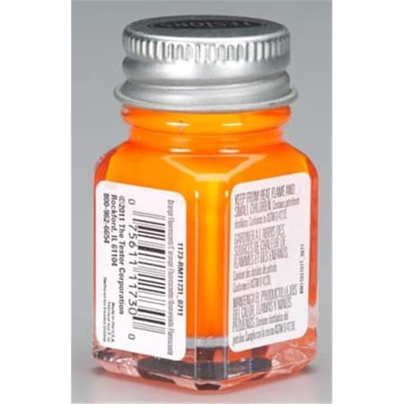 Testors Enamel jar Paint, Gloss, Orange Fluorescent, 1/4oz TES1173TT